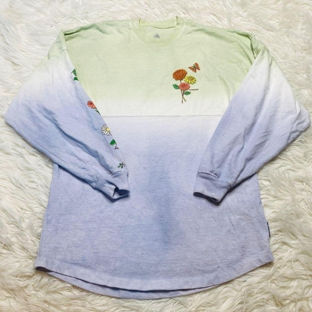 Disney Epcot Flower Garden Festival Ombre‎ Grow Green Spirit Jersey Top XS